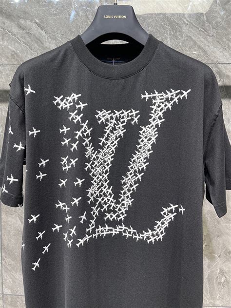 lv planes printed t-shirt price|LV planes printed t shirt black – Mr Quality.